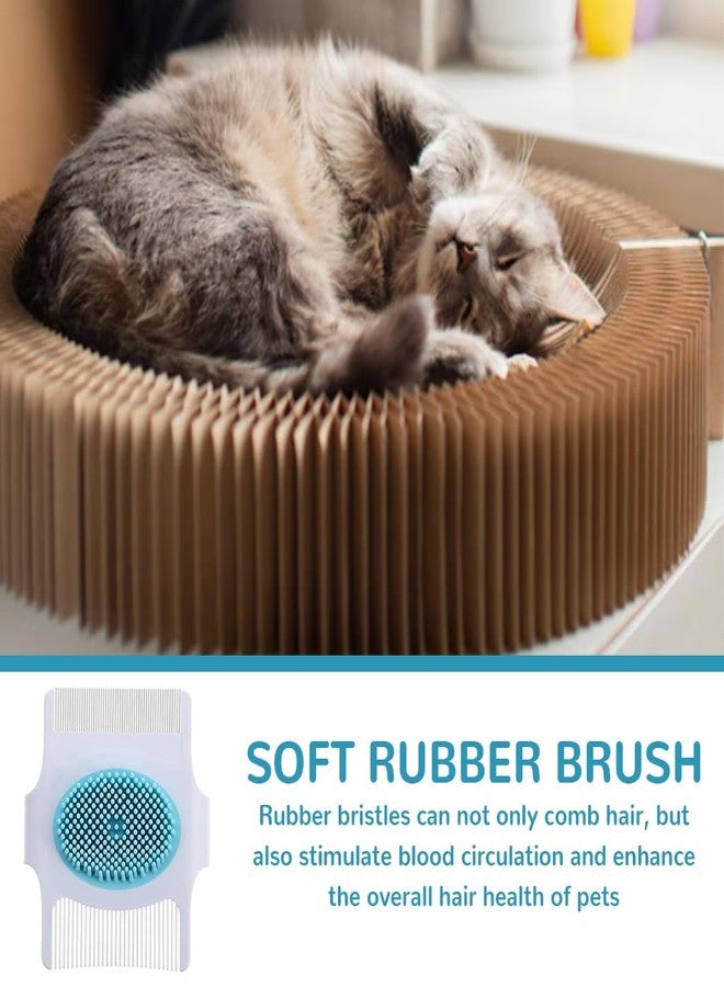 ZIBUYU® Cat Grooming Brush, Dual Head Pet Hair Brush for Cats and Small Dogs, Multi-in-One Deshedding and Detangling Tool with Soft Rubber Bristles, Comfortable Grip Handle - Image 5